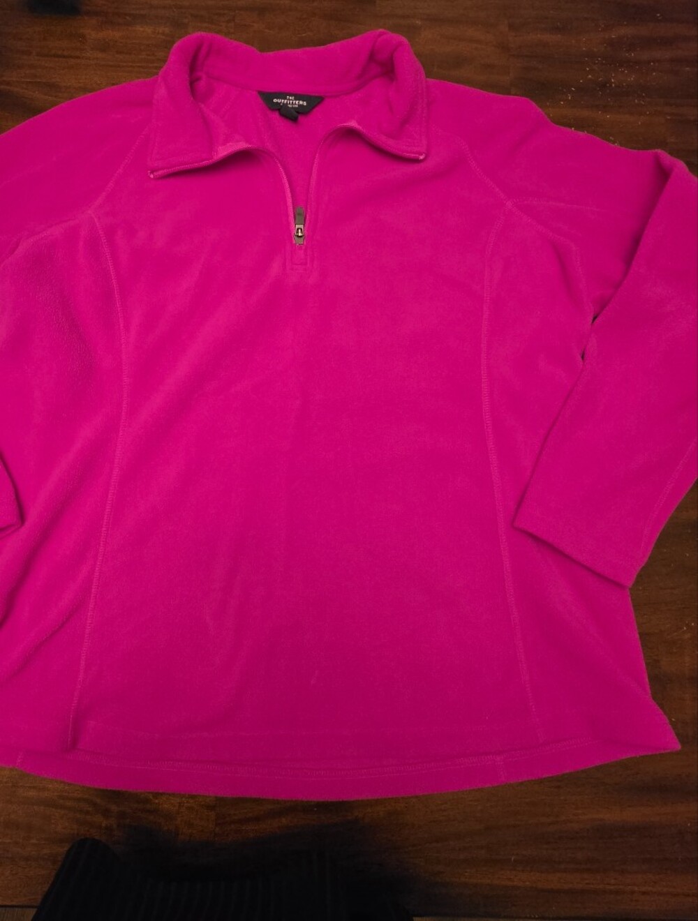 The Outfitters by Lands' End Hot Pink Fleece Quarter-Zip Pullover  Size 12 (M/L)